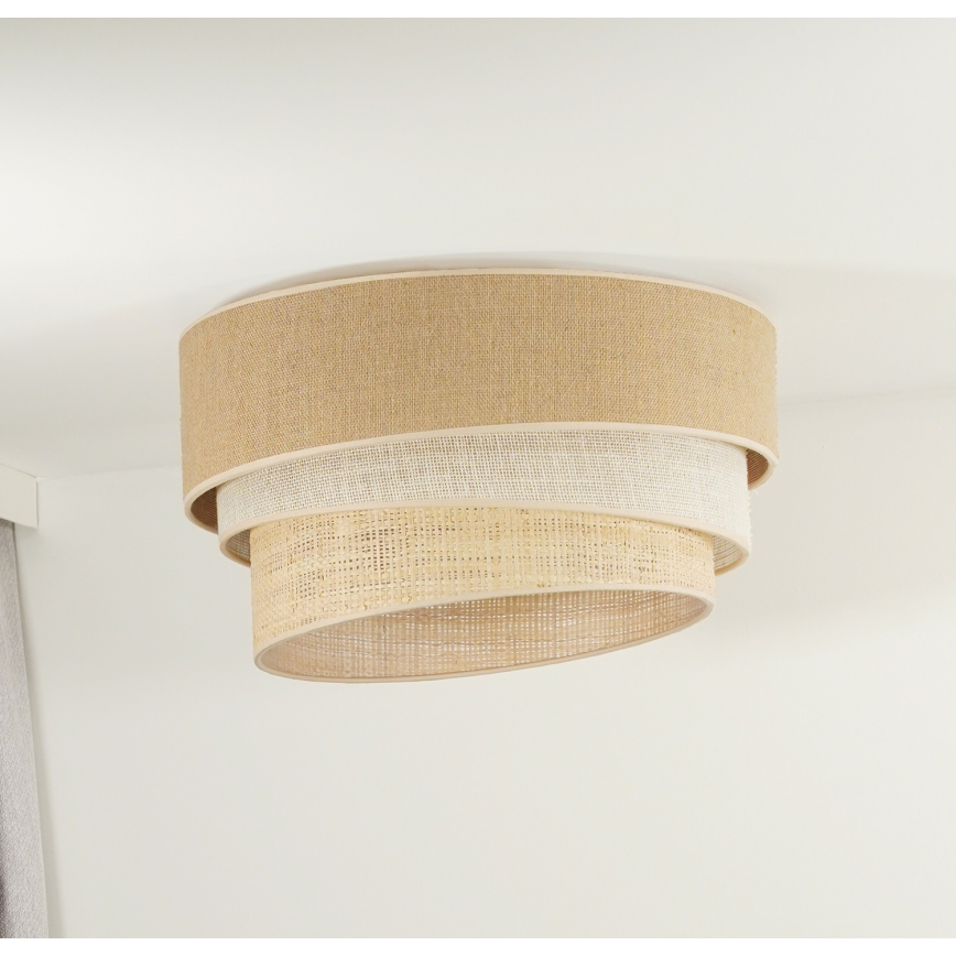 Duolla - Plafoniera YUTE TRIO 1xE27/15W/230V diametro 45 cm marrone/grigio/beige