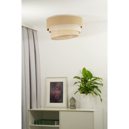 Duolla - Plafoniera YUTE TRIO 1xE27/15W/230V diametro 45 cm marrone/grigio/beige