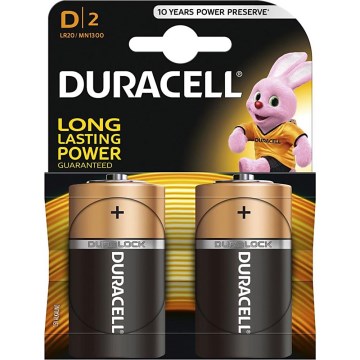 Duracell - 2 pz Batterie alcaline Basic LR20/D 1,5V 12500 mAh