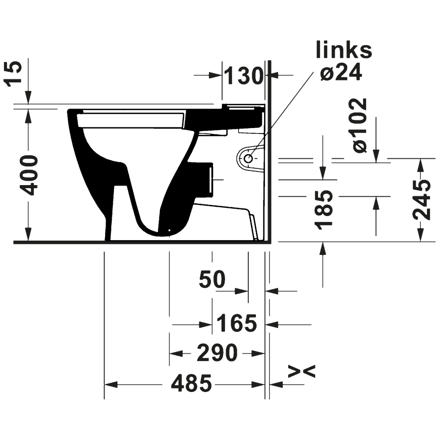 Duravit 20600900002 - WC monoblocco D-CODE ceramica/bianco lucido