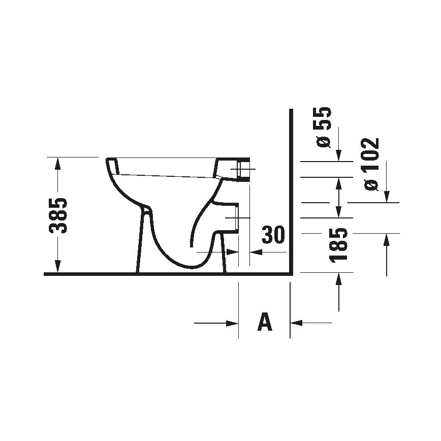 Duravit 21080900002 - WC a pavimento D-CODE in ceramica/bianco lucido