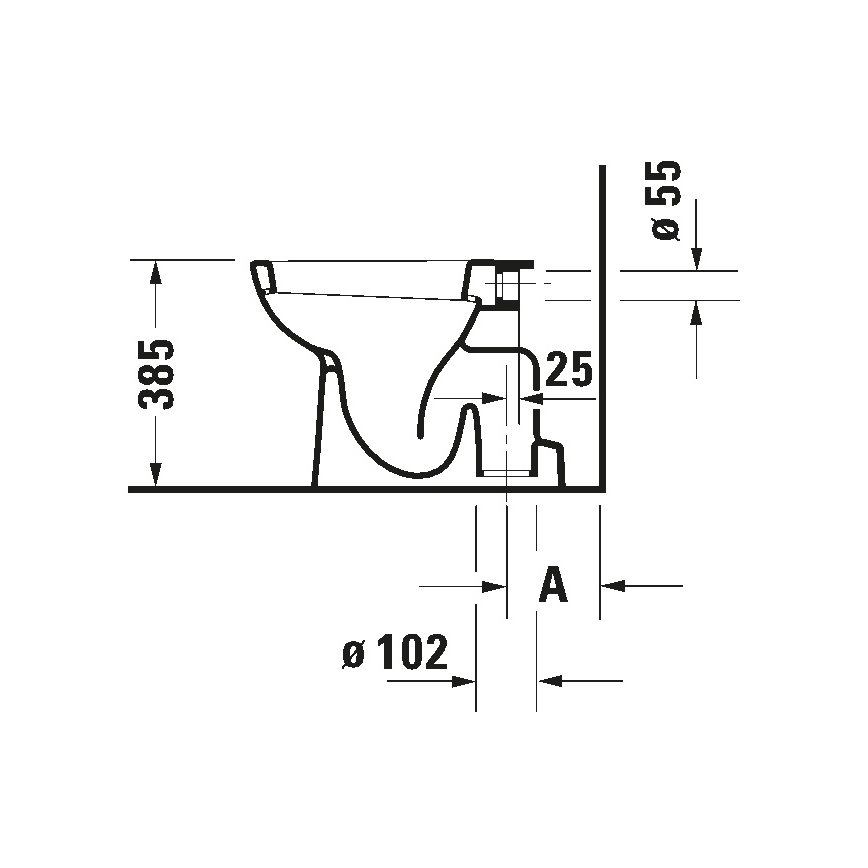 Duravit 21100100002 - Vaso a pavimento D-CODE in ceramica, bianco lucido