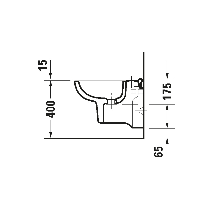Duravit 22371500002 - Bidet sospeso D-CODE in ceramica, bianco lucido