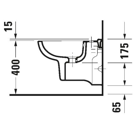 Duravit 22371500002 - Bidet sospeso D-CODE in ceramica, bianco lucido