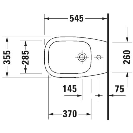 Duravit 22571500002 - Bidet sospeso D-CODE ceramica/bianco lucido