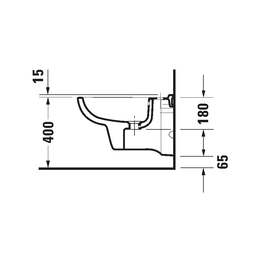 Duravit 22571500002 - Bidet sospeso D-CODE ceramica/bianco lucido