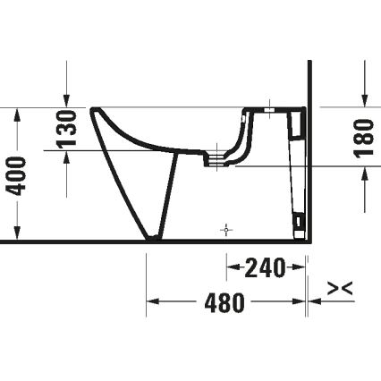 Duravit 2294100000 - Bidet a pavimento D-NEO in ceramica, bianco lucido
