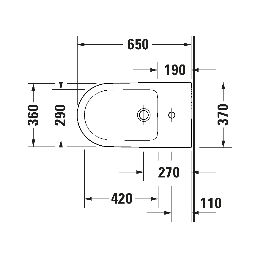 Duravit 2294100000 - Bidet a pavimento D-NEO in ceramica, bianco lucido