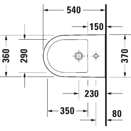 Duravit 2294150000 - Bidet sospeso D-NEO ceramica/bianco lucido