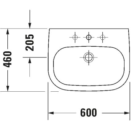 Duravit 23106000002 - Lavabo sospeso D-CODE 60x46 cm ceramica/bianco lucido
