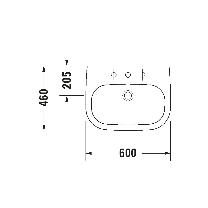 Duravit 23106000002 - Lavabo sospeso D-CODE 60x46 cm ceramica/bianco lucido