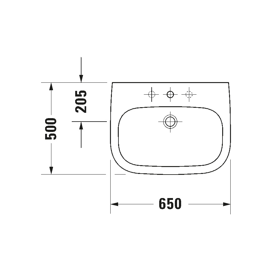 Duravit 23106500002 - Lavabo sospeso D-CODE 65x50 cm ceramica/bianco lucido