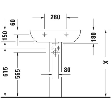 Duravit 23106500002 - Lavabo sospeso D-CODE 65x50 cm ceramica/bianco lucido