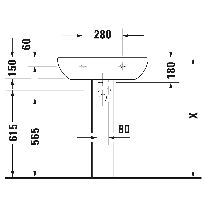 Duravit 23106500002 - Lavabo sospeso D-CODE 65x50 cm ceramica/bianco lucido