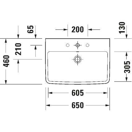 Duravit 23756500002 - Lavabo sospeso D-NEO 65x46 cm ceramica/bianco lucido