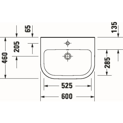 Duravit 23986000002 - Lavabo sospeso D-CODE 60x46 cm ceramica/bianco lucido