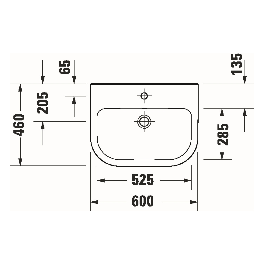 Duravit 23986000002 - Lavabo sospeso D-CODE 60x46 cm ceramica/bianco lucido