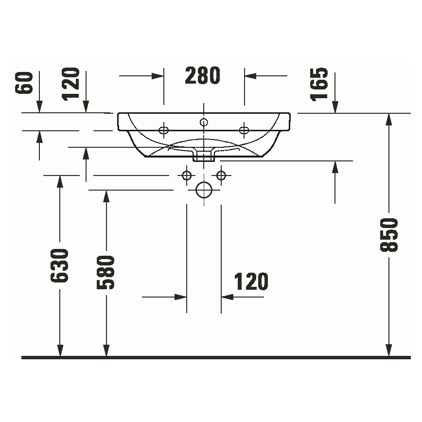 Duravit 23986000002 - Lavabo sospeso D-CODE 60x46 cm ceramica/bianco lucido