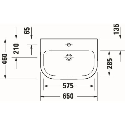 Duravit 23986500002 - Lavabo sospeso D-CODE 65x46 cm ceramica/bianco lucido