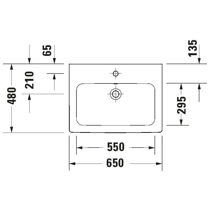 Duravit 23996500002 - Lavabo sospeso D-CODE 65x48 cm ceramica/bianco lucido