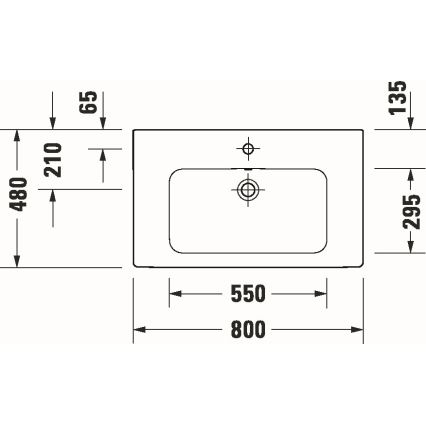 Duravit 23998000002 - Lavabo sospeso D-CODE 80x48 cm ceramica/bianco lucido
