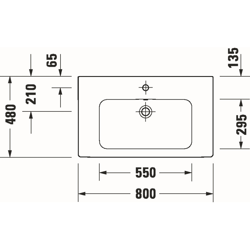 Duravit 23998000002 - Lavabo sospeso D-CODE 80x48 cm ceramica/bianco lucido