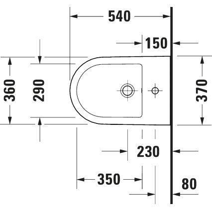 Duravit 27271500002 - Bidet sospeso D-CODE in ceramica, finitura bianco lucido