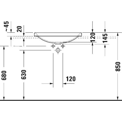 Duravit 358600079 - Lavabo da incasso D-NEO 60x44 cm ceramica/bianco lucido