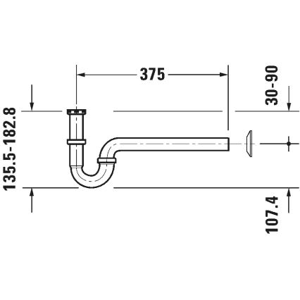 Duravit 50260000 - Sifone per lavabo UNIVERSAL, finitura cromata lucida