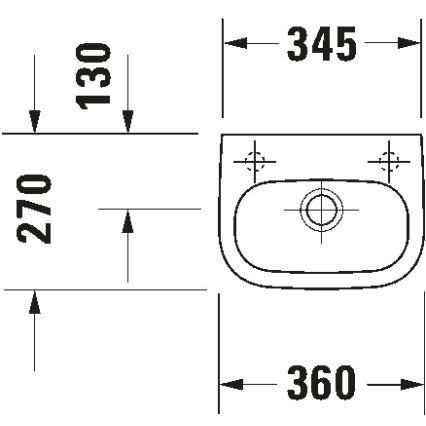 Duravit 7053600082 - Lavabo sospeso D-CODE 36x27 cm ceramica/bianco lucido