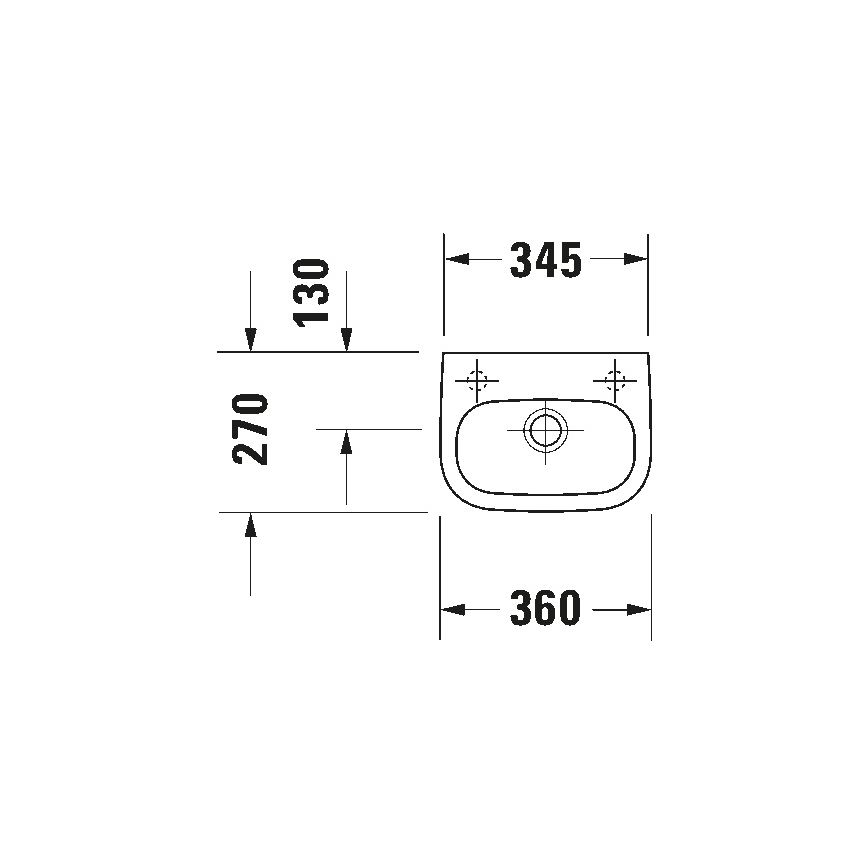 Duravit 7053600082 - Lavabo sospeso D-CODE 36x27 cm ceramica/bianco lucido