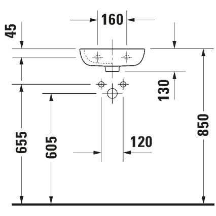 Duravit 7053600082 - Lavabo sospeso D-CODE 36x27 cm ceramica/bianco lucido