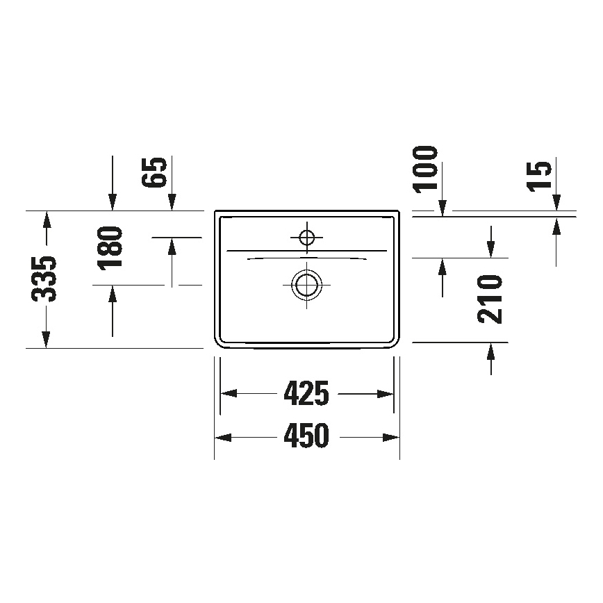 Duravit 738450041 - Lavabo sospeso D-NEO 45x33,5 cm ceramica/bianco lucido