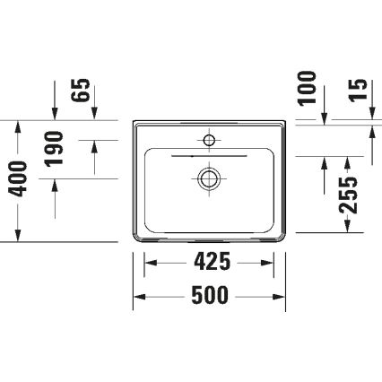 Duravit 742500060 - Lavabo sospeso D-NEO 50x40 cm ceramica/bianco lucido