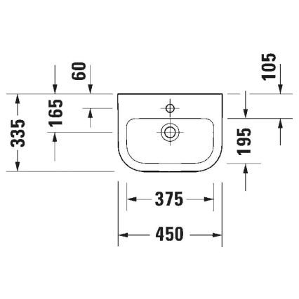 Duravit 7484500002 - Lavabo sospeso D-CODE 45x33,5 cm ceramica/bianco lucido