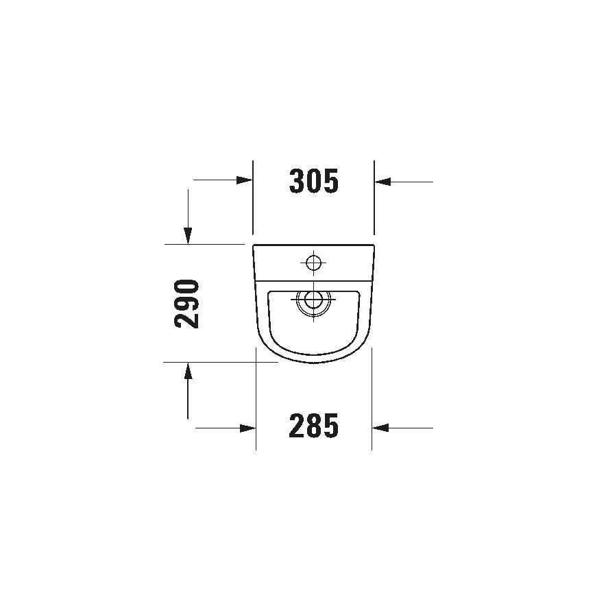 Duravit 828300000 - Urinale D-CODE senza brida, attacco acqua superiore, scarico posteriore, ceramica/bianco lucido