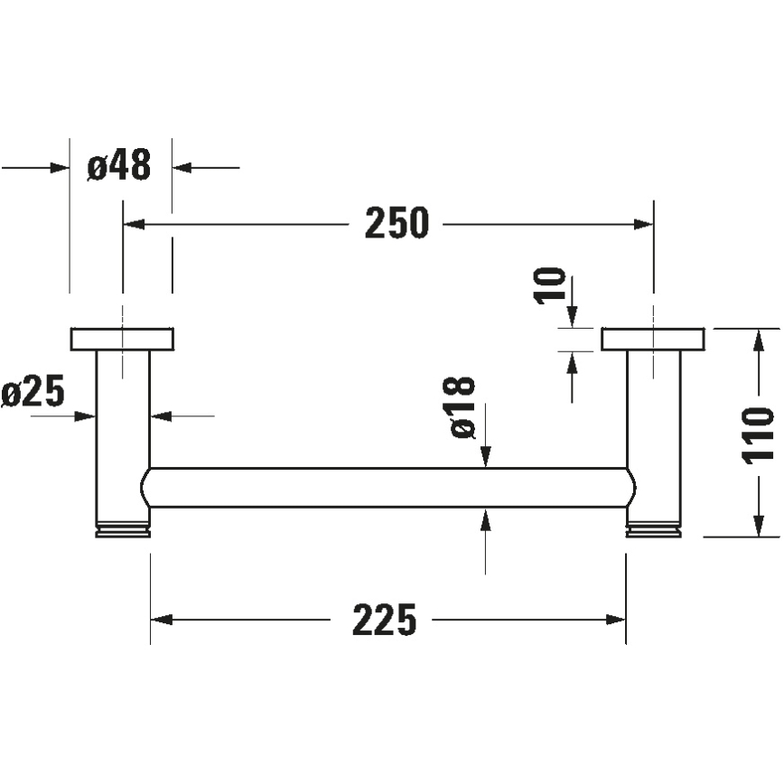 Duravit 99141000 - Maniglia per vasca D-CODE 28,4 cm cromo lucido