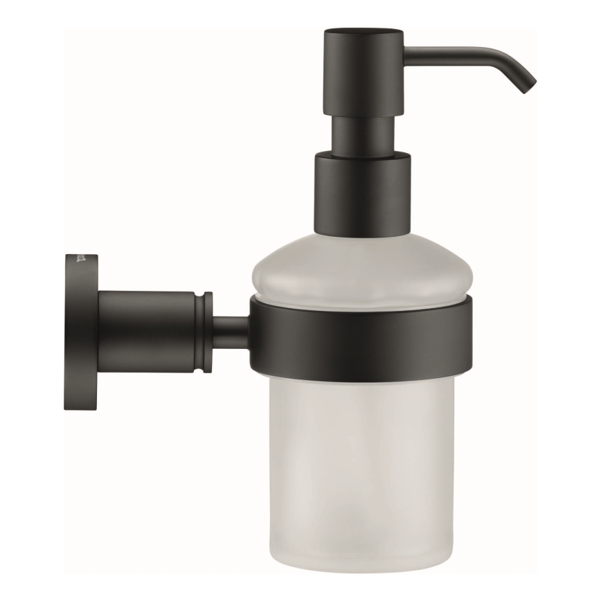Duravit 99164600 - Dispenser da parete per sapone D-CODE 390 ml, vetro opalino/nero opaco