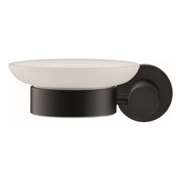 Duravit 99174600 - Portasapone da parete D-CODE, sinistro, nero opaco