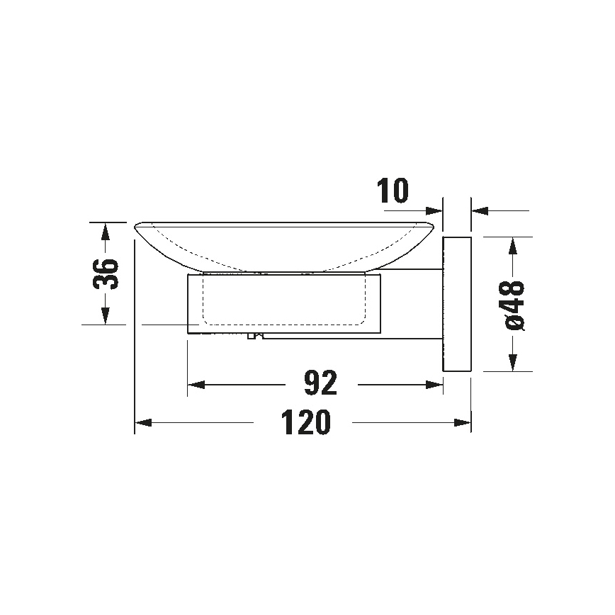 Duravit 99184600 - Portasapone da parete D-CODE destro, nero opaco