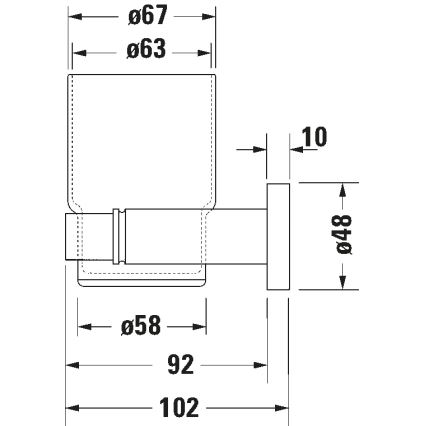 Duravit 99191000 - Portaspazzolini da parete D-CODE, lato sinistro, cromo lucido