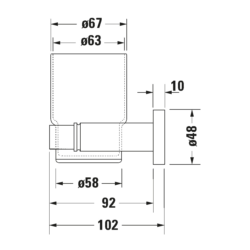Duravit 99194600 - Portaspazzolini da parete D-CODE, lato sinistro, nero opaco