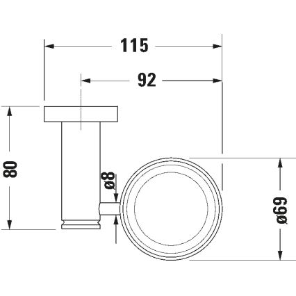 Duravit 99201000 - Porta spazzolini da parete D-CODE, destra, cromo lucido