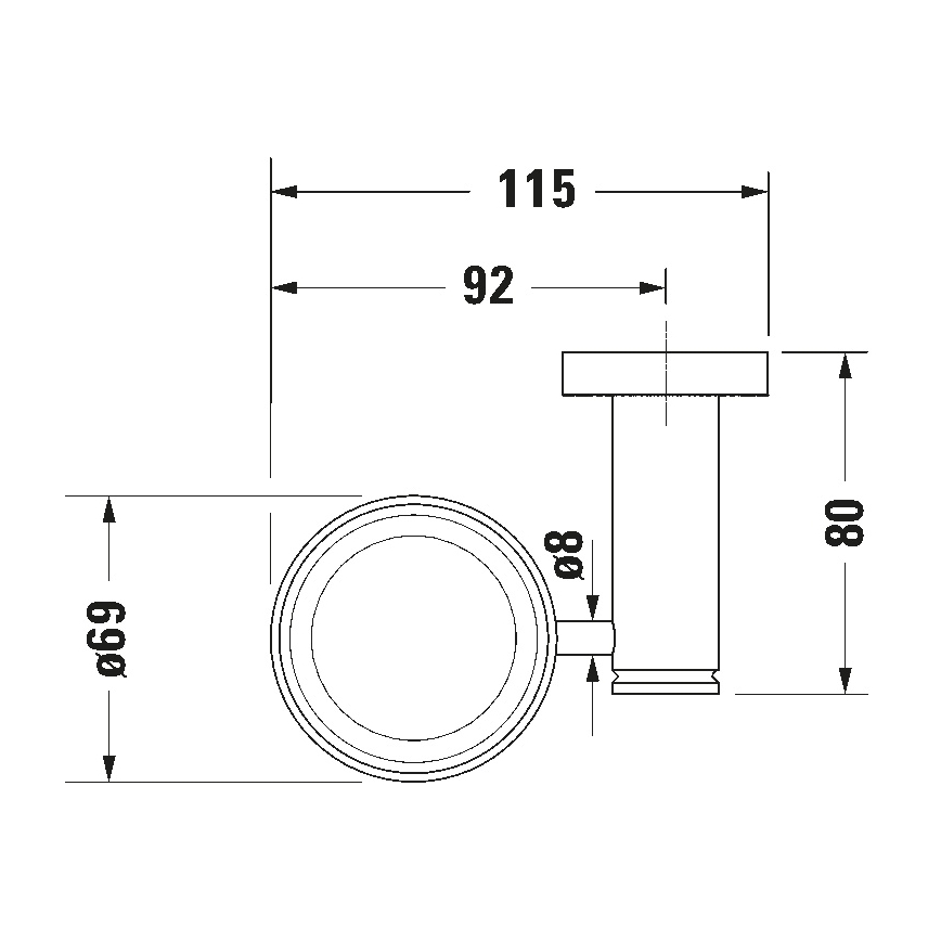 Duravit 99204600 - Portaspazzolini da parete D-CODE, lato destro, nero opaco