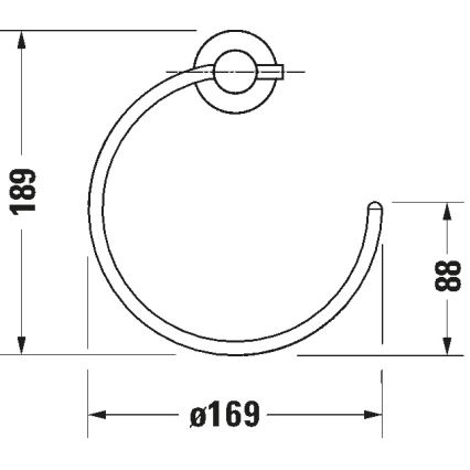 Duravit 99214600 - Porta asciugamani da parete D-CODE nero opaco