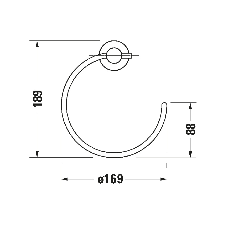 Duravit 99214600 - Porta asciugamani da parete D-CODE nero opaco