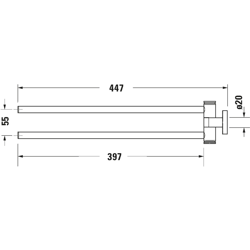 Duravit 99221000 - Porta asciugamani da parete D-CODE 44,7 cm, cromo lucido