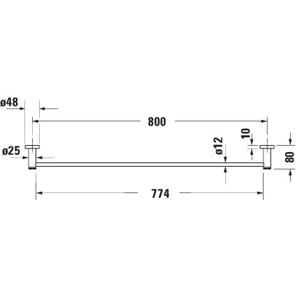 Duravit 99231000 - Porta asciugamani da parete D-CODE 84,5 cm in cromo lucido