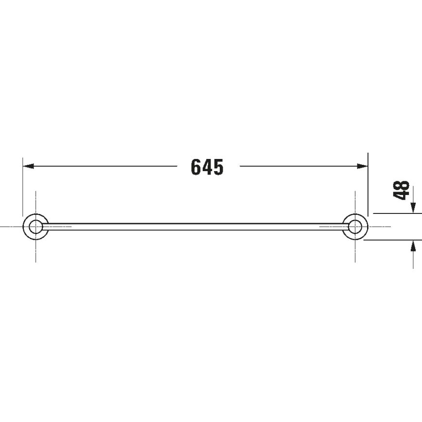 Duravit 99244600 - Porta asciugamani a parete D-CODE 64,5 cm nero opaco