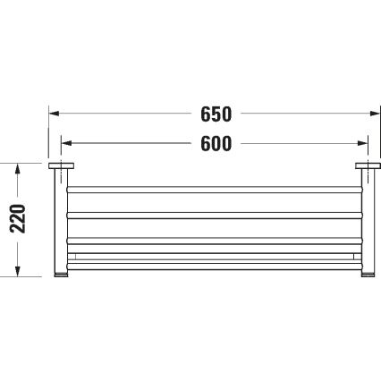 Duravit 99251000 - Porta asciugamani a parete D-CODE 65 cm cromo lucido